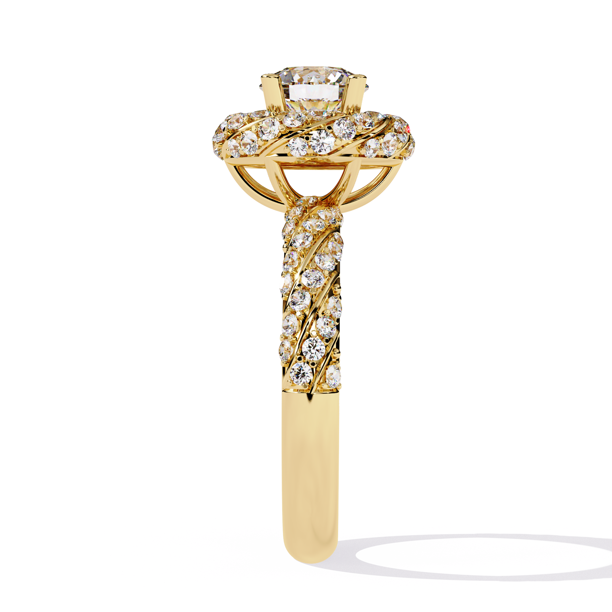 Women’s Halo Engagement Ring – Sterling Silver 925 with CZ Stones (US 7)