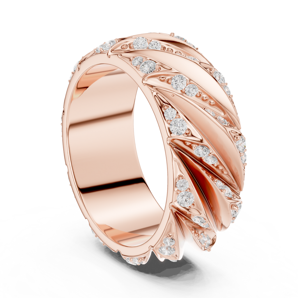 Men’s Sterling Silver CZ Twist Band Ring – US 7