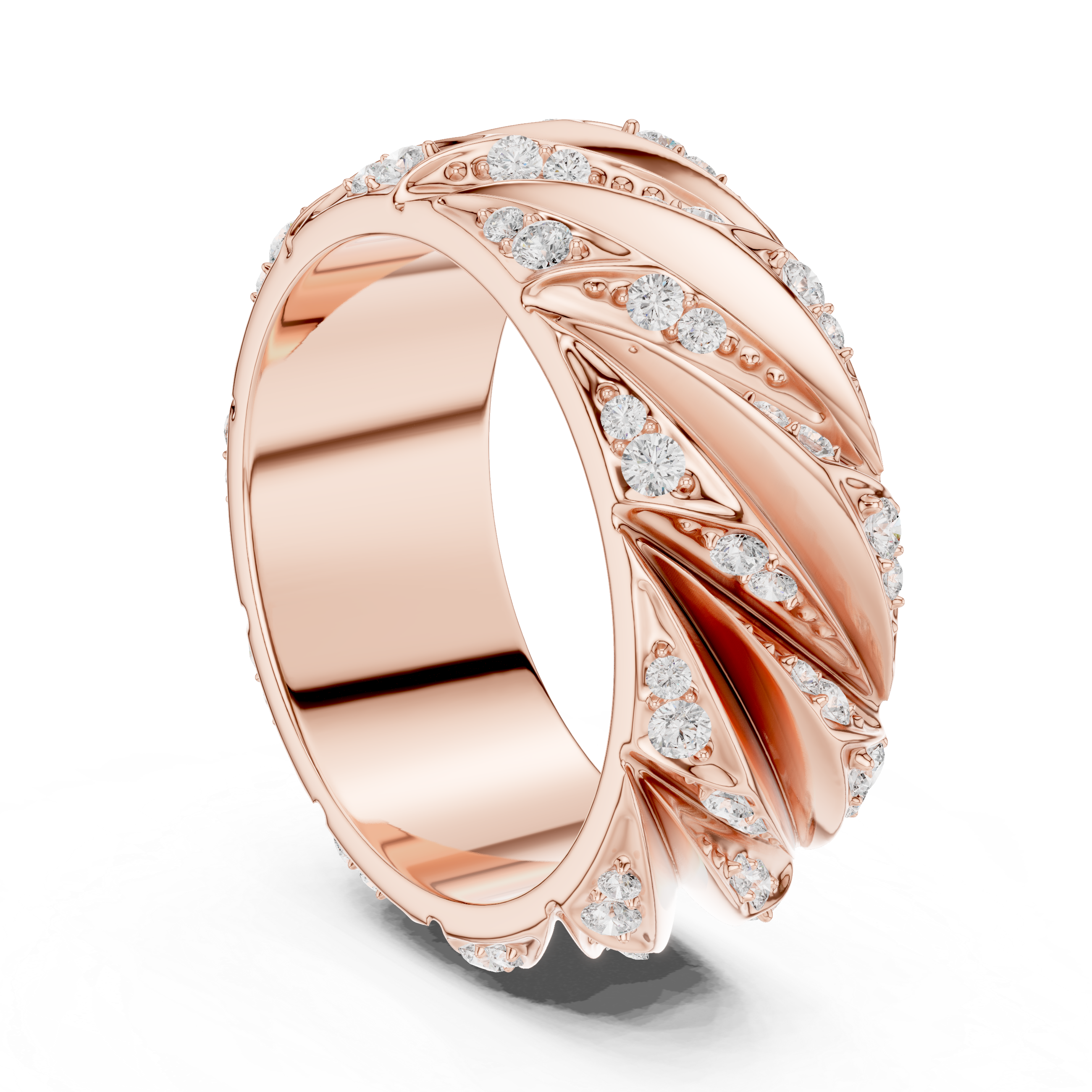 Men’s Sterling Silver CZ Twist Band Ring – US 7