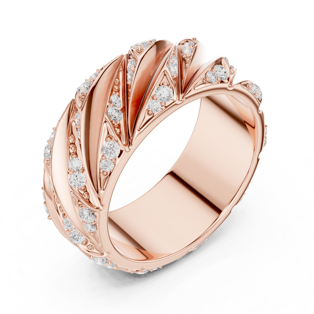 Men’s Sterling Silver CZ Twist Band Ring – US 7