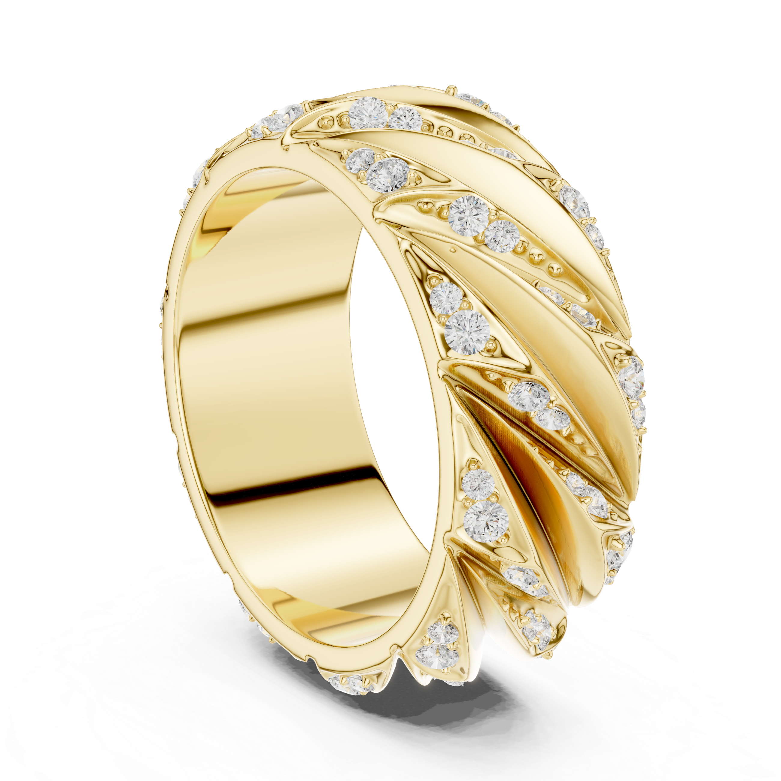 Men’s Sterling Silver CZ Twist Band Ring – US 7