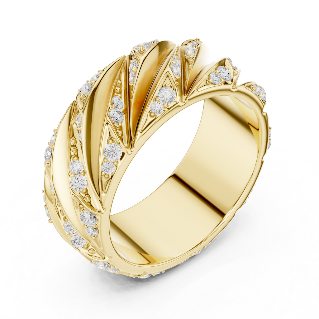 Men’s Sterling Silver CZ Twist Band Ring – US 7