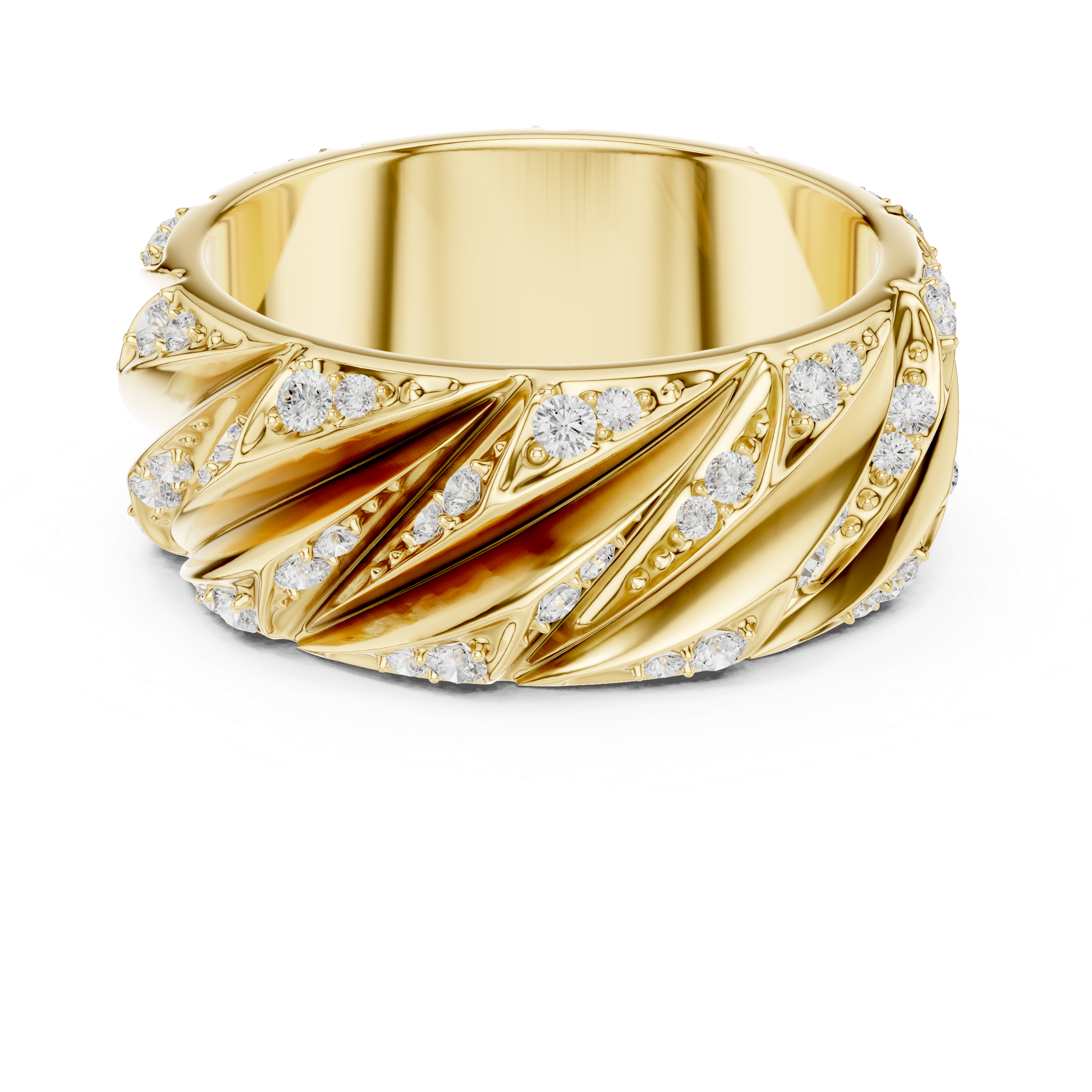 Men’s Sterling Silver CZ Twist Band Ring – US 7