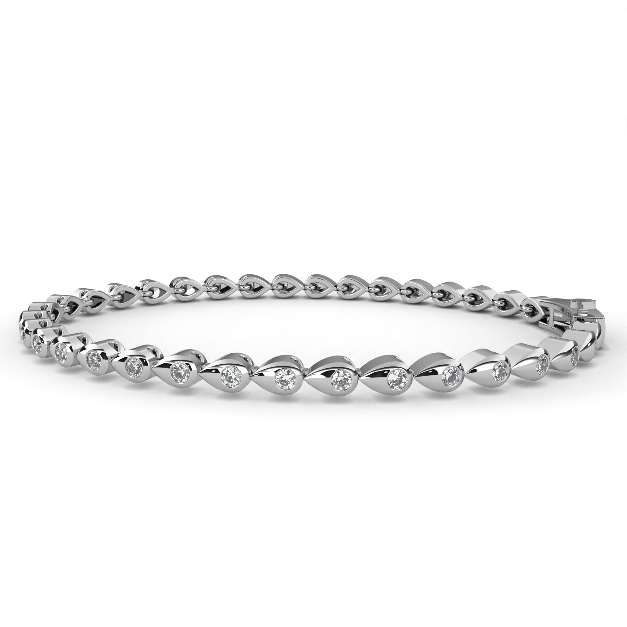 7 Inch Tennis Bracelet (Pear Shape Setting)