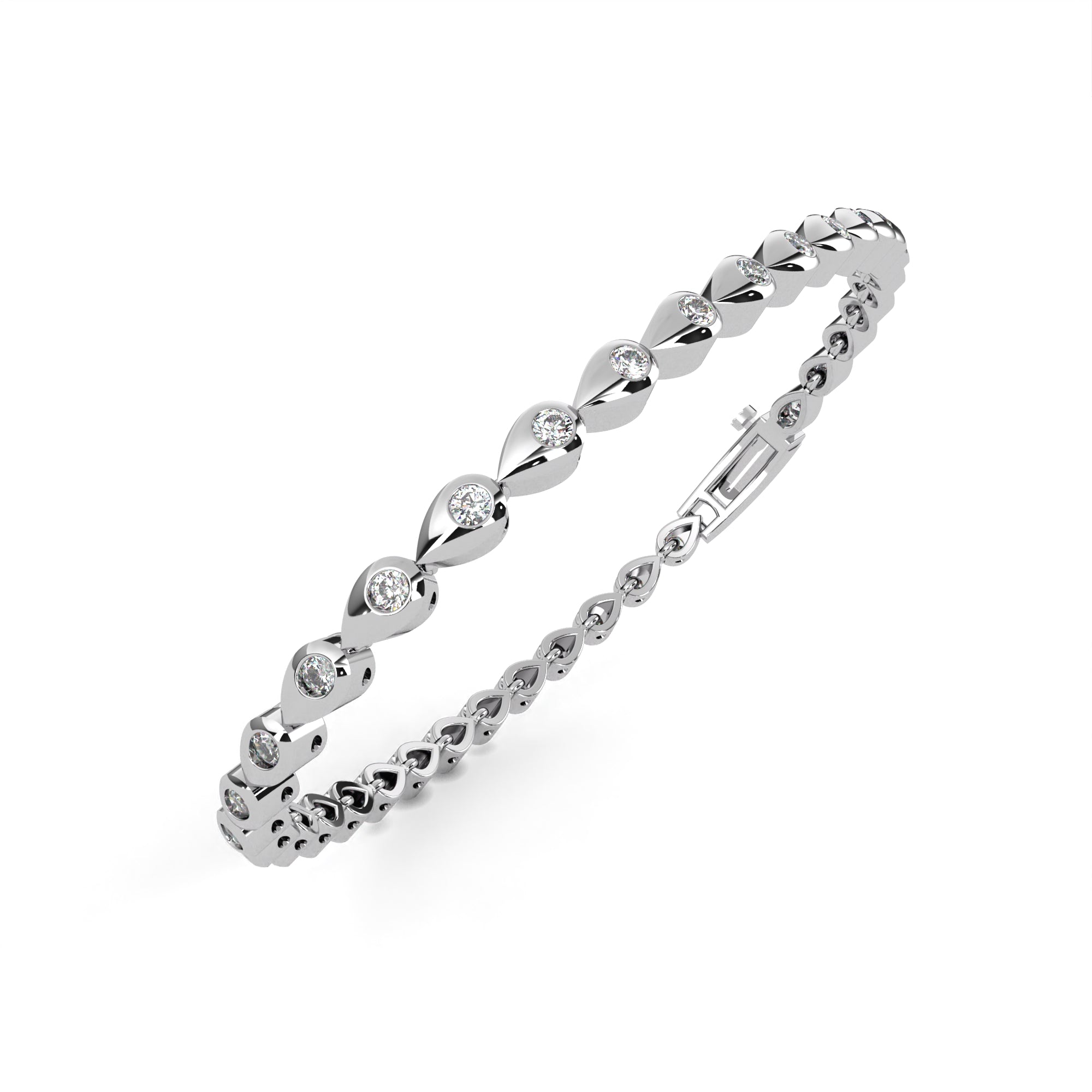 7 Inch Tennis Bracelet (Pear Shape Setting)