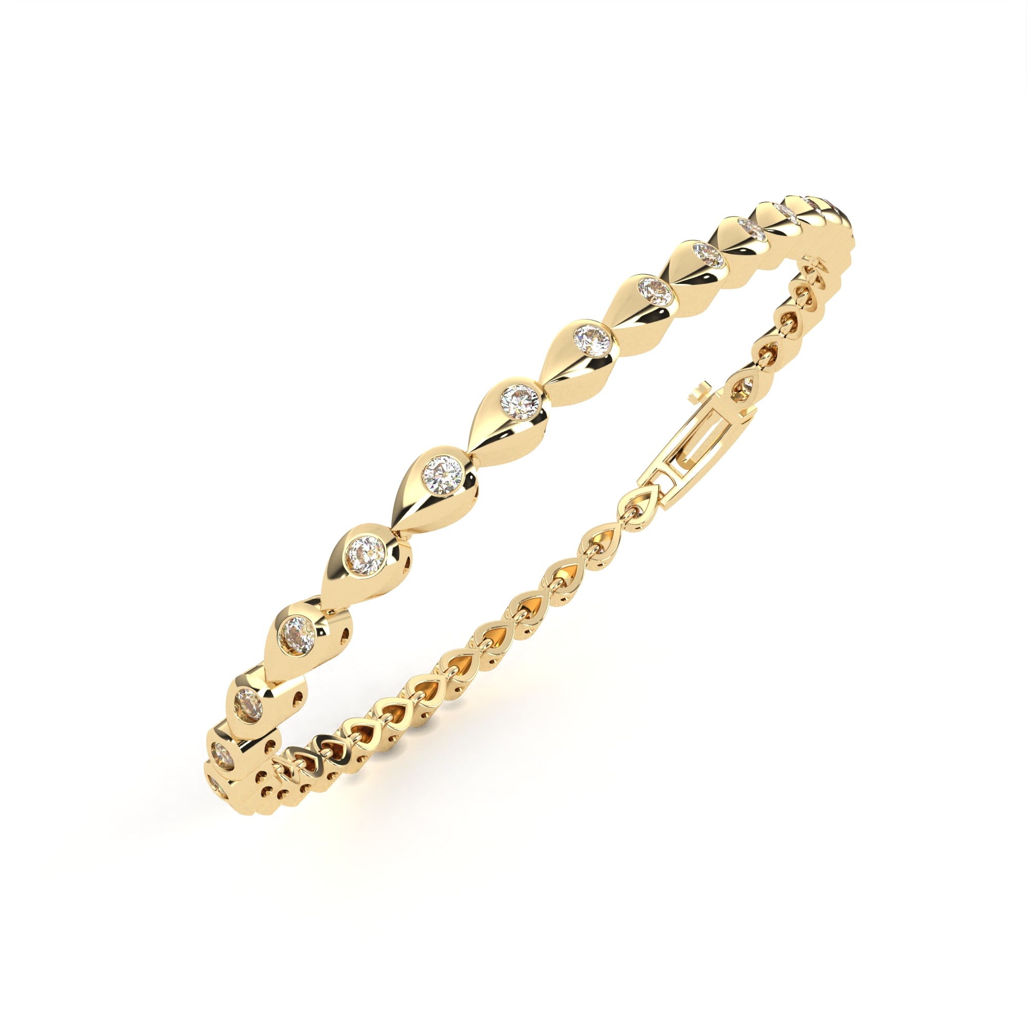 7 Inch Tennis Bracelet (Pear Shape Setting)