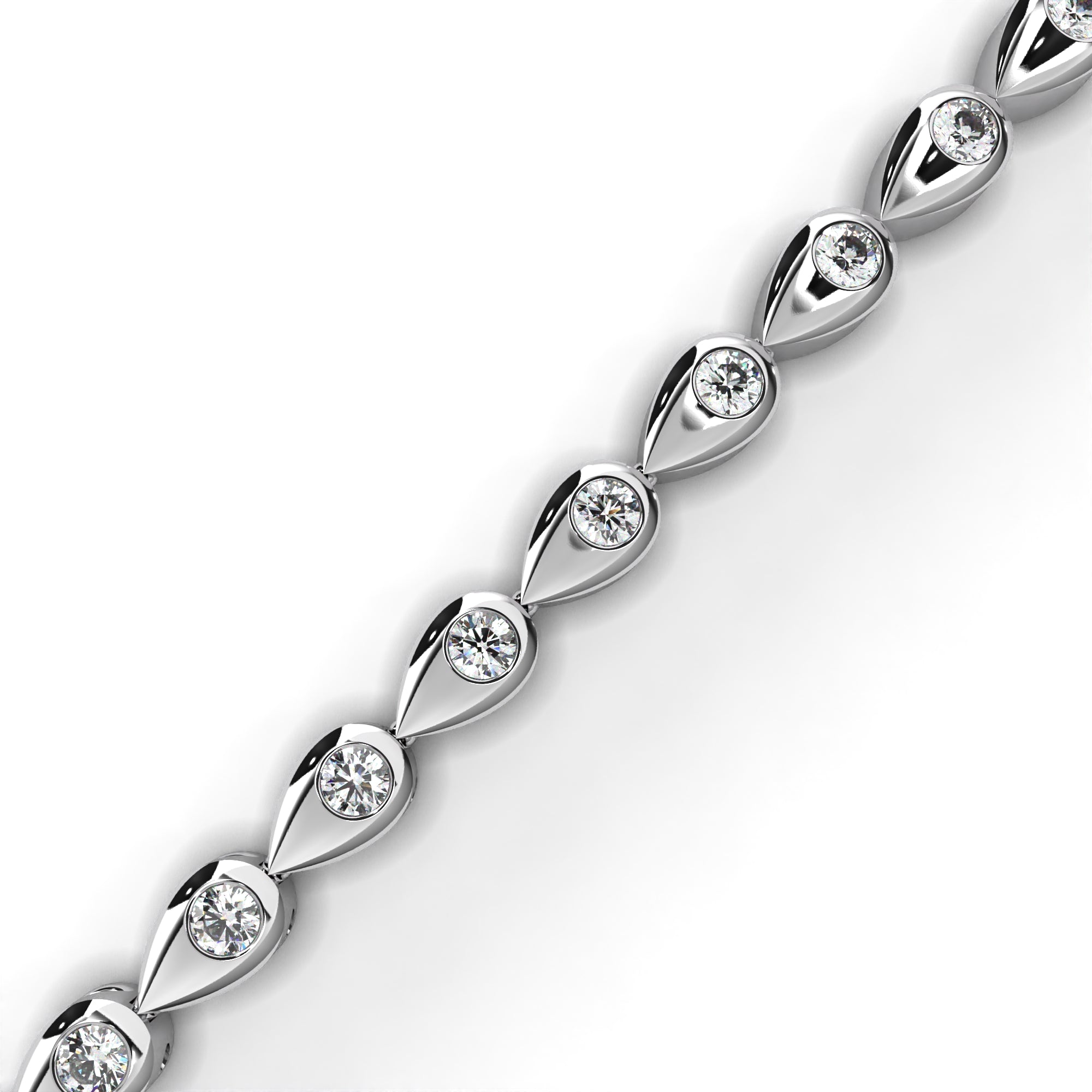 7 Inch Tennis Bracelet (Pear Shape Setting)