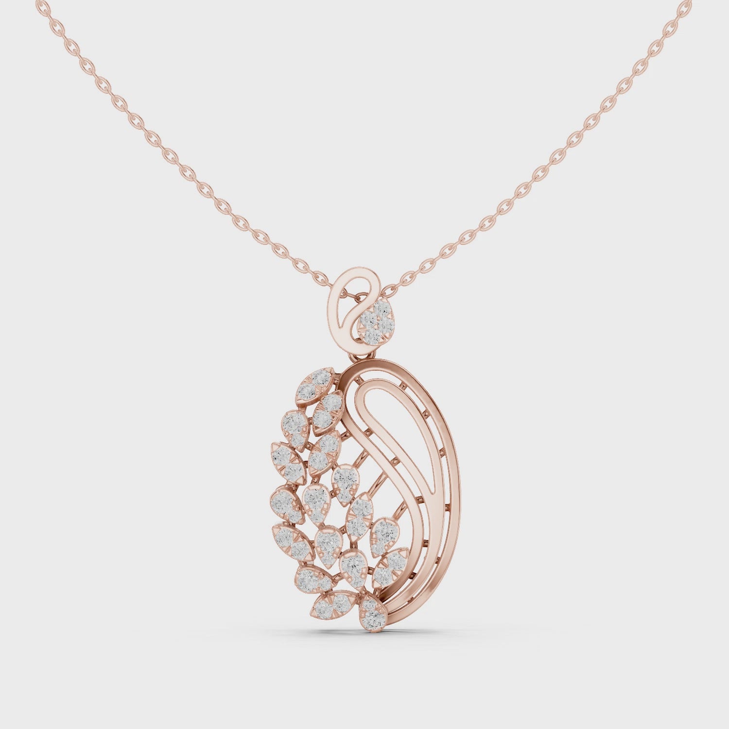 Sterling Silver CZ Paisley Pendant