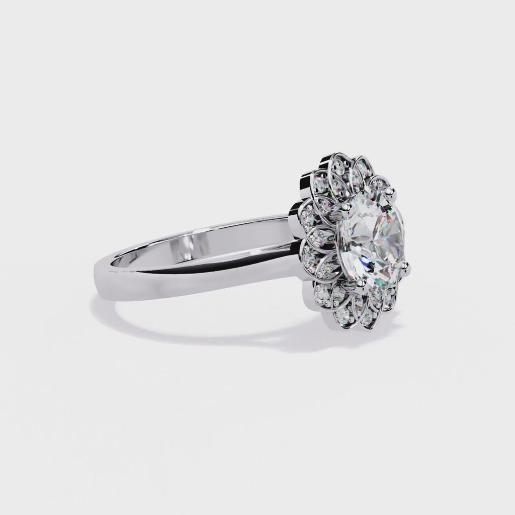 Halo Diamond Engagement Ring (WHITE)