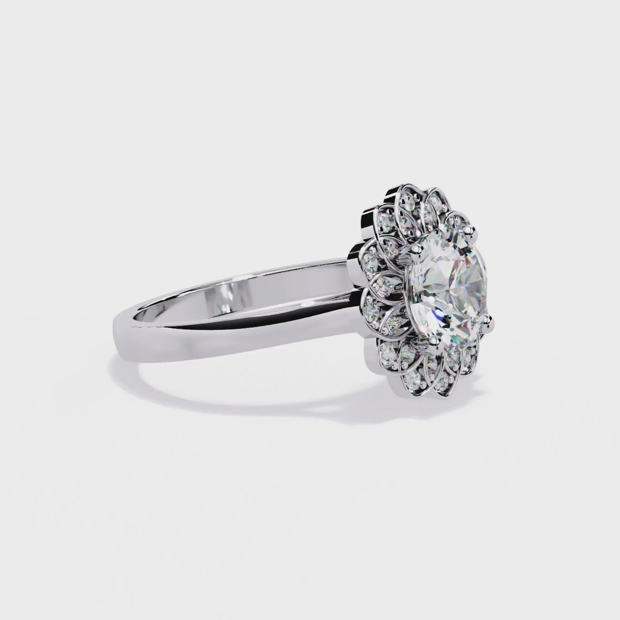 Halo Diamond Engagement Ring (Rose)