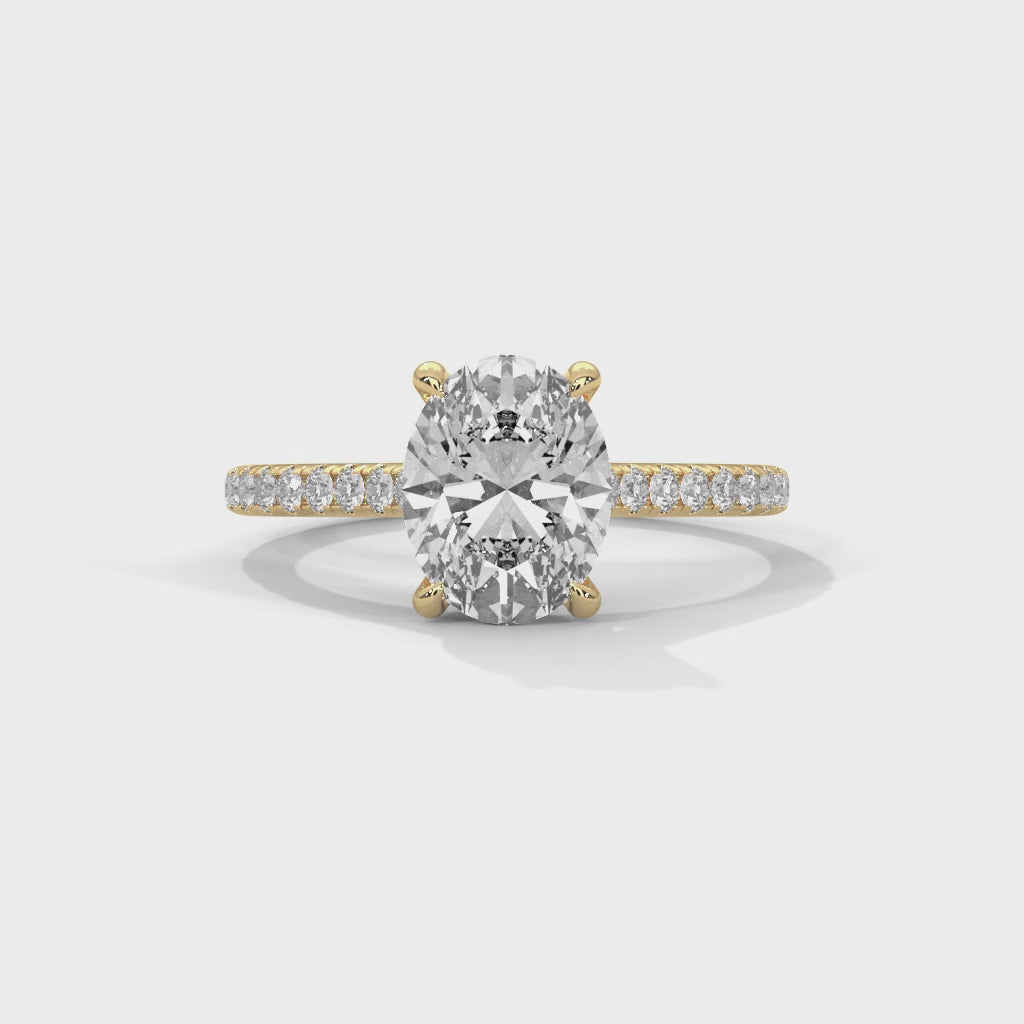 Oval Solitaire Diamond Ring (Yellow Gold)
