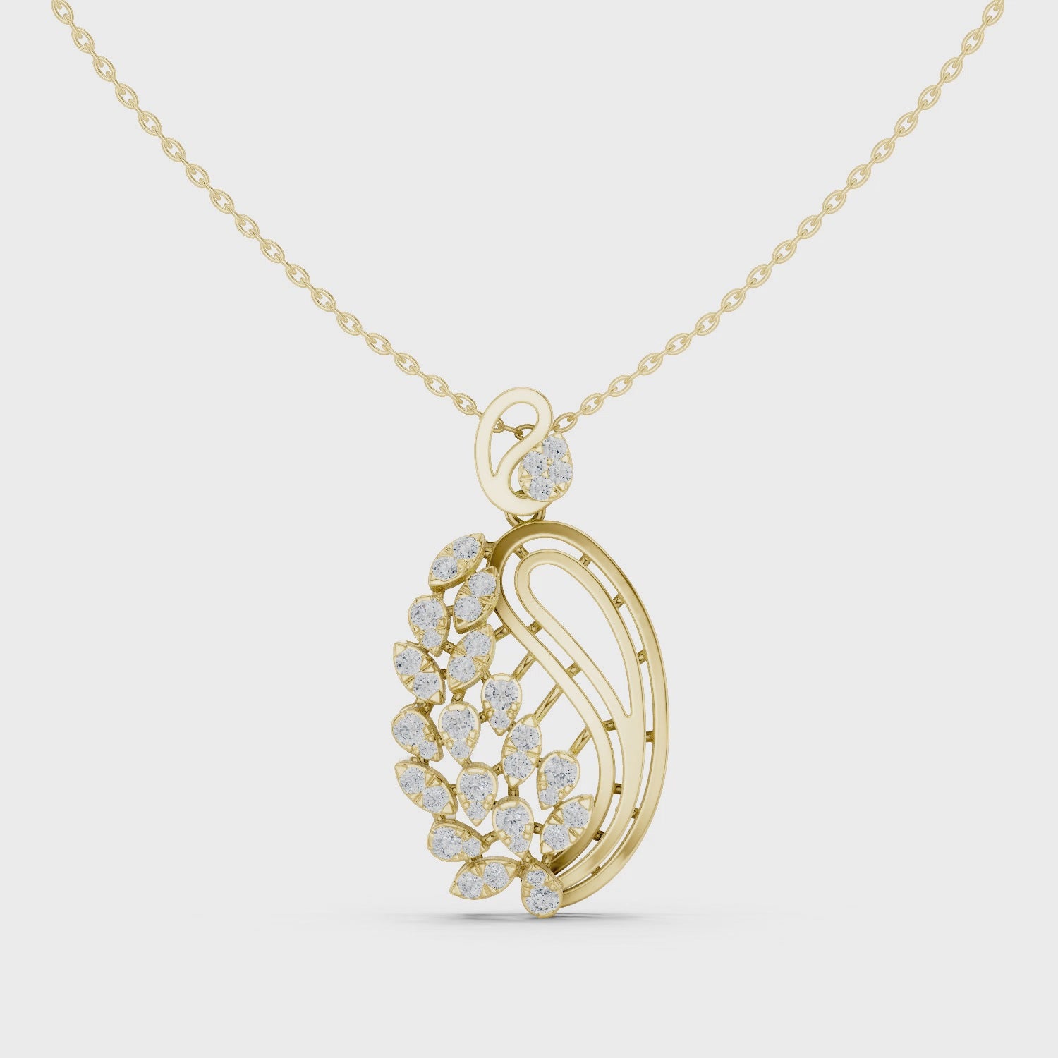 Sterling Silver CZ Paisley Pendant