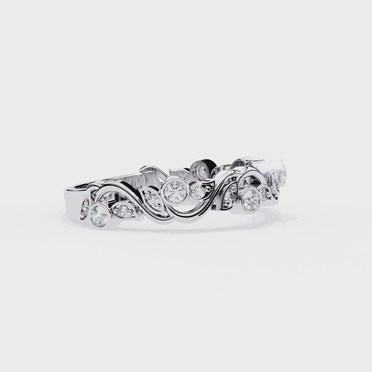 Twist Infinity Diamond Band – 925 Sterling Silver (19 Stones)