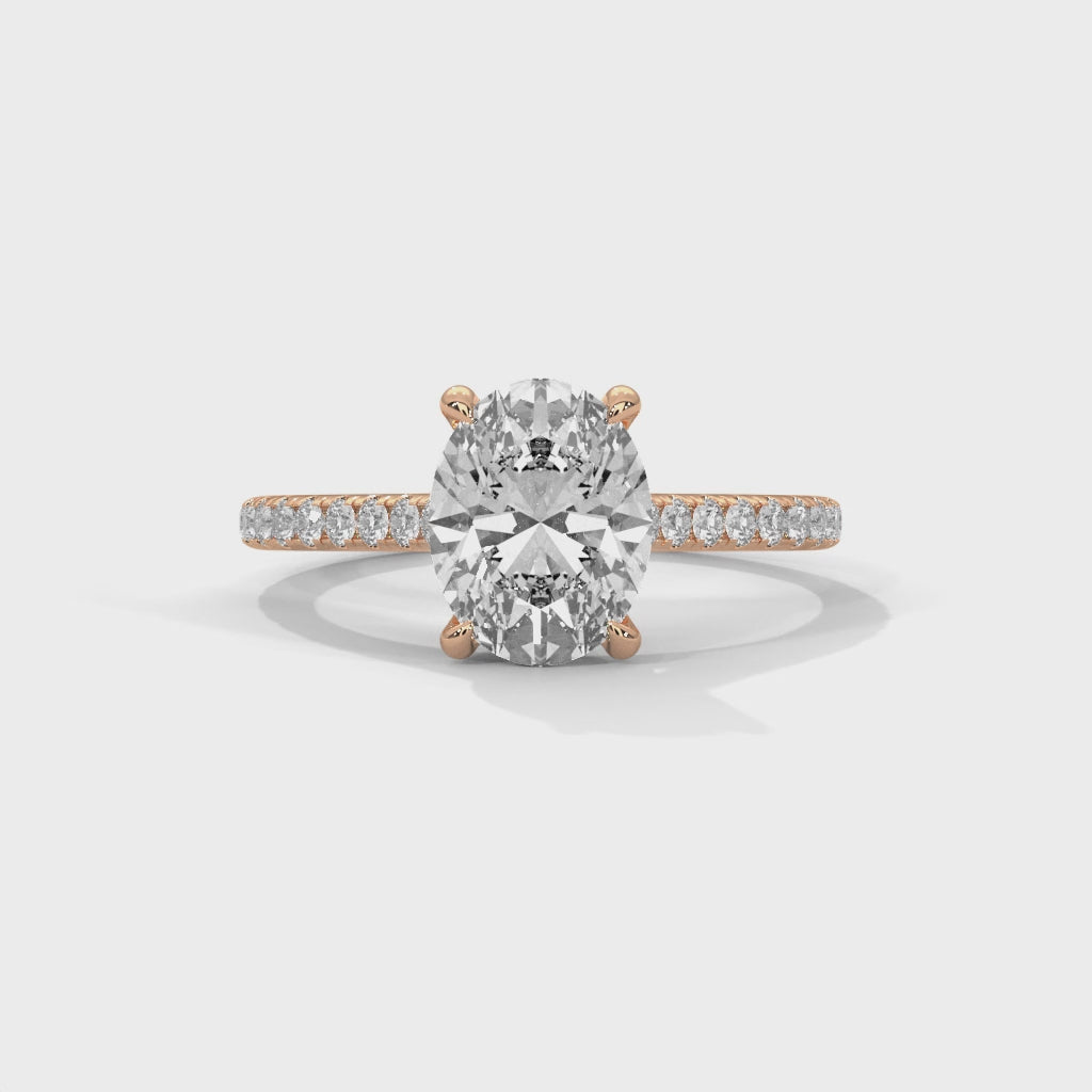 Oval Solitaire Diamond Ring (Rose Gold)