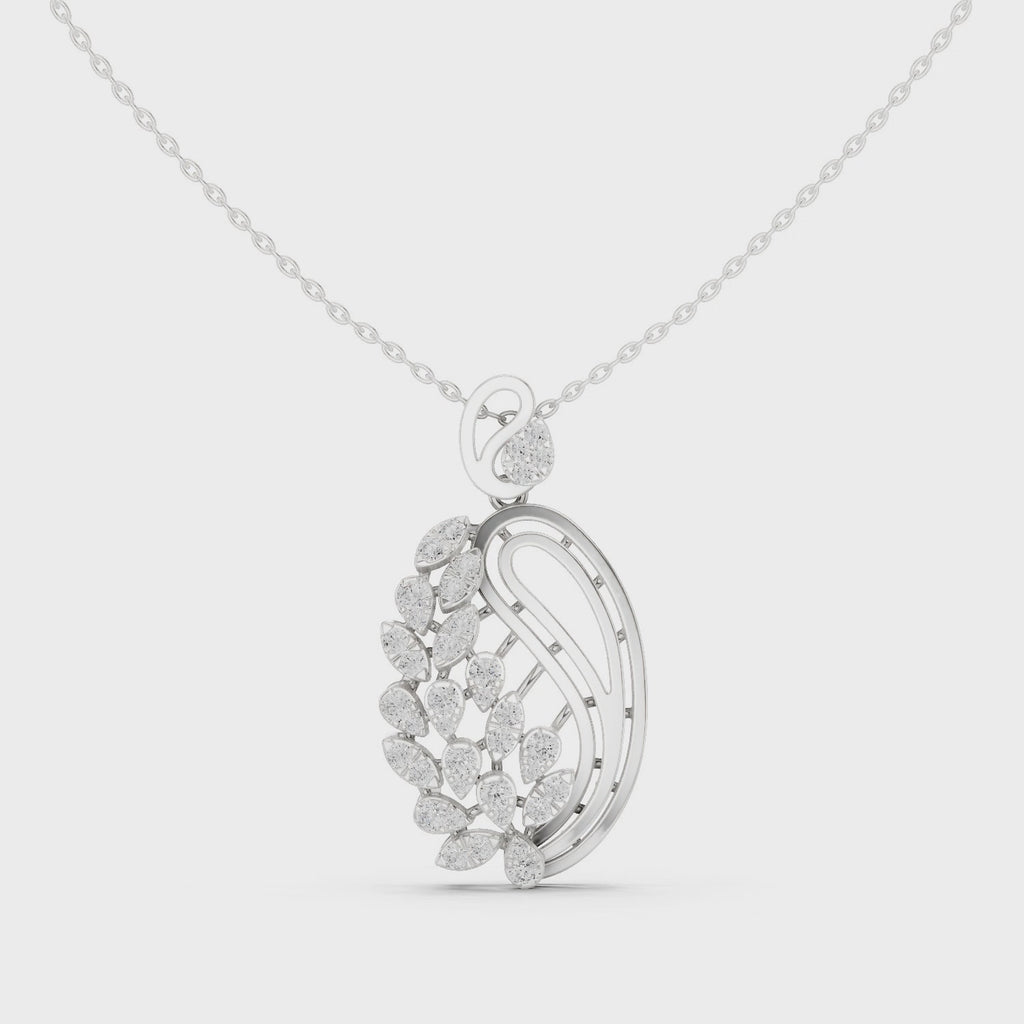 Sterling Silver CZ Paisley Pendant