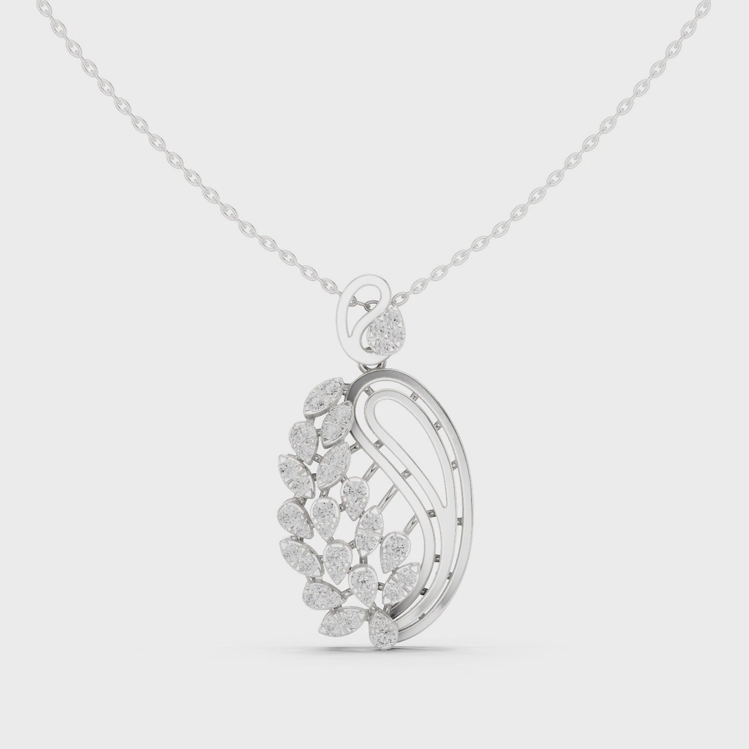 Sterling Silver CZ Paisley Pendant